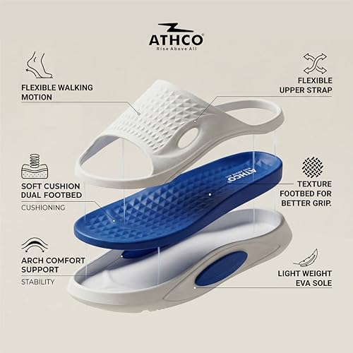 Image of Men's Acupressure Slippers & Flip-Flops | Soft Foot Massager, Lightweight, Anti-Skid, Waterproof Comfort Slippers for Men & Boys | Daily Casual Wear