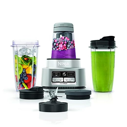 Ninja SS101 Foodi Smoothie Bowl Maker & Nutrient Extractor* 1200 WP, 6 Functions for Smoothies, Extractions*, Bowls & Spreads, smartTORQUE, 14-oz. Smoothie Bowl Maker, (2) To-Go Cups & Lids, Silver