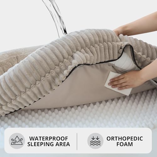Image of BALANCE Donut Dog Bed, 30 Inches Round Dog Bed Medium Size Dogs Washable, Orthopedic Calming Dogs Beds for Kitten, Fluffy Plush Faux Fur Pet Bed with Anti-Slip Bottom