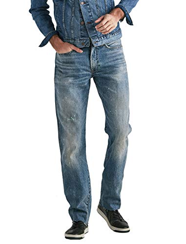 Lucky Brand Mens 121 Heritage Slim Unfinished Hem Jeans Fletcher Blue Wash (36W)