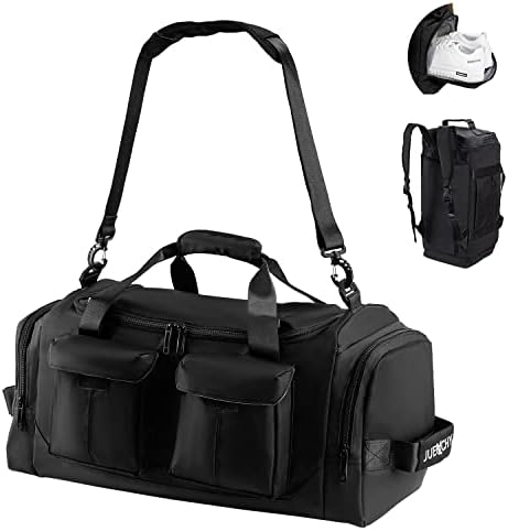 Jueachy Gym Duffle Bag Travel Sports Bag with Shoe Compartment, Wet Pocket, Yoga Mat Fasten Straps, Multiple Wear Methods