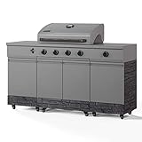 Fresno Series Gunmetal Gray + Graphite Stacked Stone Island Grill