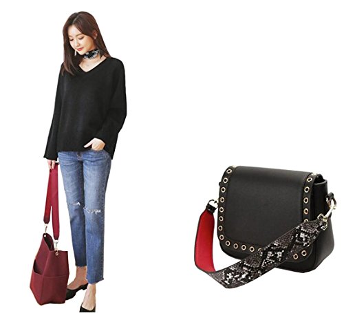 Reason Charm Purse Straps Replacement Pu Leather Handbags Strap Shoulder Bag Straps Phone Pendant (Black-15) #TOP5