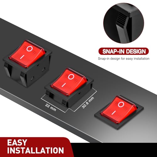 Image of Nilight 12V 24V Rocker Switches Red LED Lighted 5PCS | 4 Pin 2 Position ON Off Toggle Switch KCD4 DPST for Car Automotive Truck Boat Marine Off-Road Vehicle