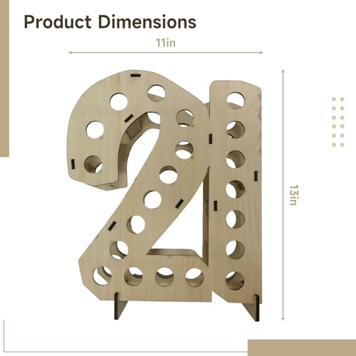 Soporte de vino de madera para 21 botellas mini miniatura 2