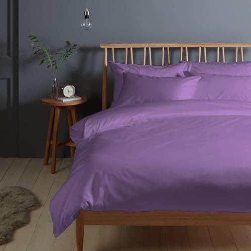 Pizuna 400 Fadenzahl aus Baumwolle Bettwäsche Lila, 100% Langstaple Baumwolle Bettbezug und Kissenbezug, 100% Baumwolle Mako Satin 2-Teilig...