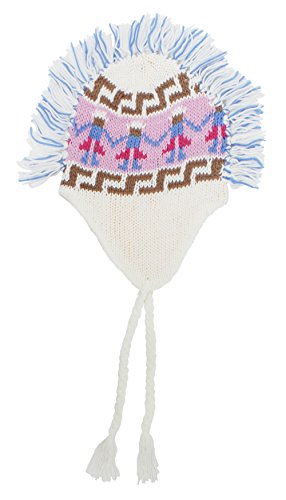 BSB LL Kids Mohawk Fringe Beanie Skullcap Lined Winter Ski Snowboard Hat White Unity