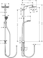 hansgrohe Crometta E - wassersparendes Duschsystem (EcoSmart) ohne Armatur, Regendusche (240 x 240 mm) mit Umsteller, Handbrause, Schlauch, Brausestange und eckiger Kopfbrause, Chrom, 27289000 – Ansicht 3