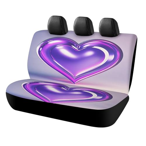 Funda para asiento trasero de coche con corazones, protector elástico para viajes familiares