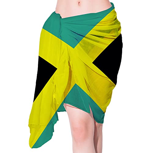 Jamaican Flag Sarong Swimsuit Coverup for Women Beach Cover Up Wrap Skirt Summer Bathing Swimwear Bikini Sheer Scarf Outfits2