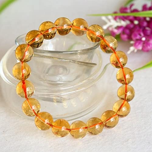 Citrine du Brésil bracelet 10mm idée cadeau d'anniversaire en pierres naturelles