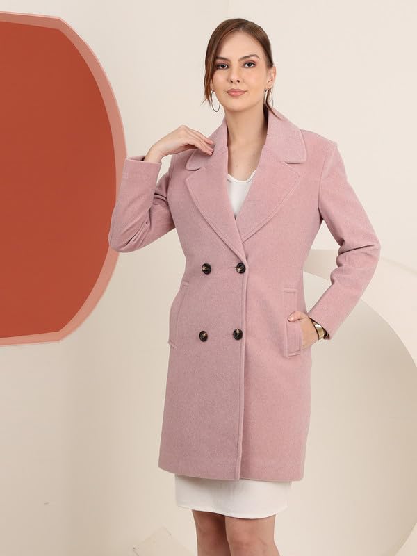 Image of PLAGG Women's Notched Lapel Long Overcoat