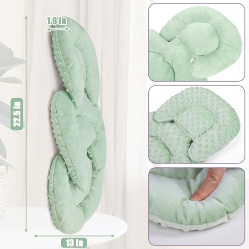 Image of GFU Infant Car Seat Insert Head and Body Support, Reversible Newborn Insert for Carseat with Strap Pads, Soft Stroller Cushion Pillow Insert for Boys and Girls, Fits for Stroller, Swing, Green