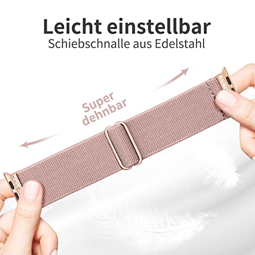 Image of 4 Pack Stretchy Solo Loop Compatible with Apple Watch Bands 38mm 40mm 41mm 42mm 44mm 45mm 46mm 49mm Women Men, Sport Nylon Elastic Straps Wristbands for iWatch Series 11 10 9 8 7 6 5 4 11 Ultra /SE 3 2