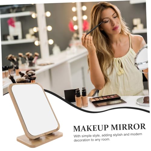 Miroir maquillage pivotant pour table de bureau en bois