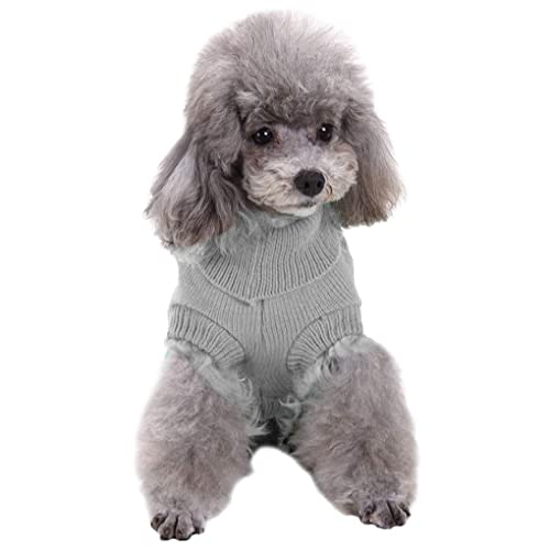 CHBORCHICEN-Small-Dog-Sweaters-Knitted-Pet-Cat-Sweater-Warm-Dog-Sweatshirt-Dog-Winter-Clothes-Kitten-Puppy-Sweater-Medium-Grey