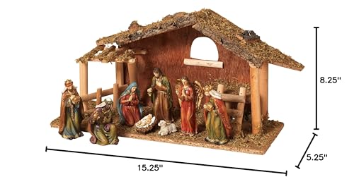 GIL 9 Pc 15.25\" L Resin Nativity Sc Christmas, 15.25InL x 5.25InW x 8.25InH, Multicolor - Thumbnail 3
