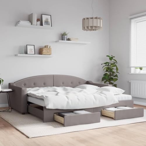 Xichuzi Sofá Cama con cajones Tela Gris Taupe 90x200 cm, Estructura de Cama, Sofas De Salon, Sofa Relax, Sofa Bed, Base De Cama, Marco De Cama, Somier   3197587
