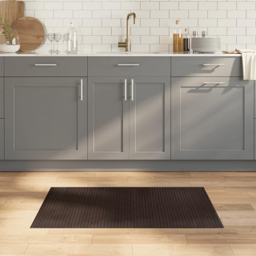 Frdhee Alfombra de salón, alfombra rectangular marrón oscuro 60 x 100 cm bambú, para dormitorio, salón, fácil de mantener, diseño moderno