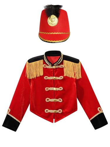 Hedmy Kids Boys Girls Circus Ringmaster Clothes Stand Collar Long Sleeve Tassel Ring Leading Tailcoat Top3