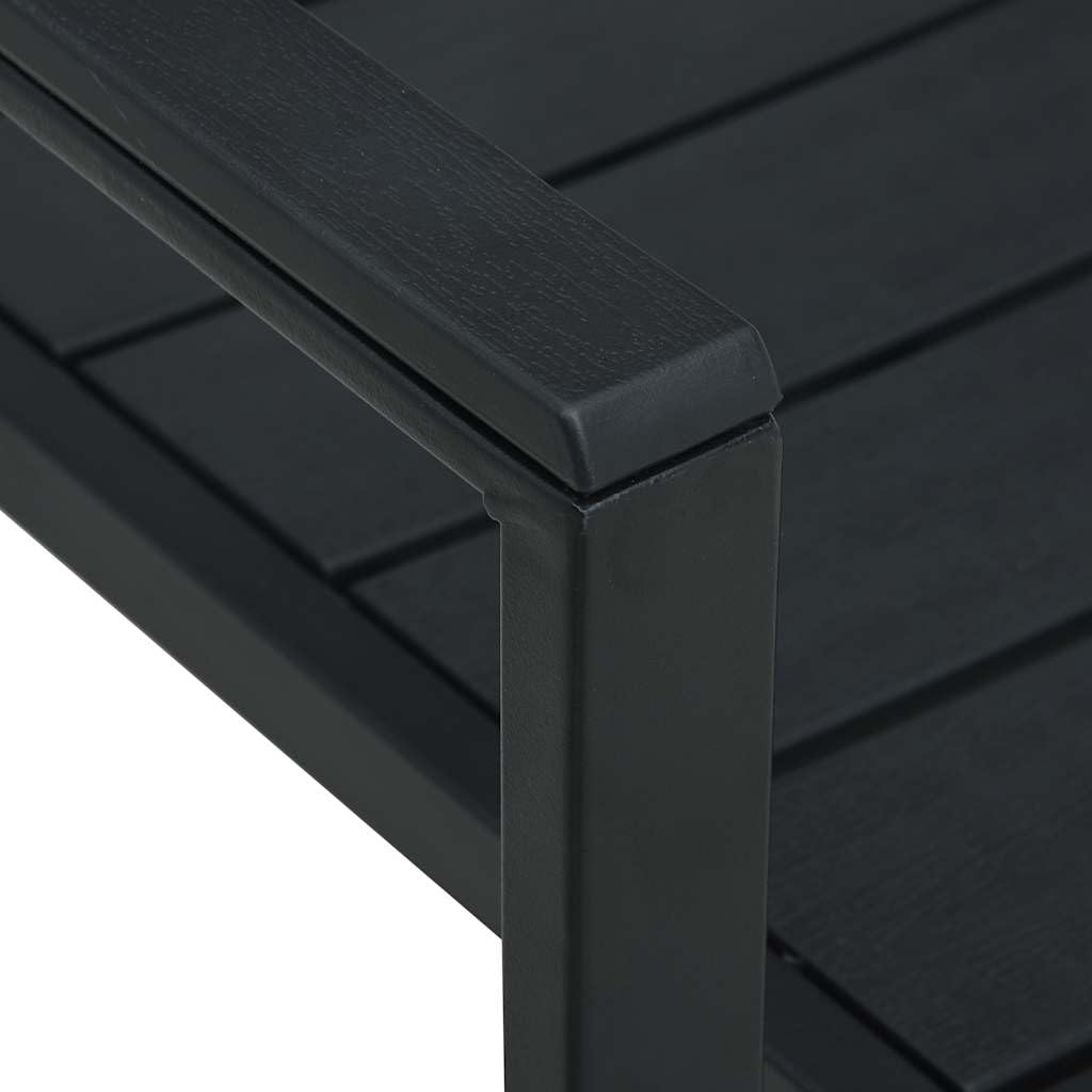 Krzesła ogrodowe 2 szt. czarne HDPE wygląd drewna | Stalowa rama 62 x 55,5 x 88,5 cm, łatwa do czyszczenia, na patio i taras