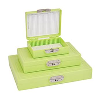 2302-3-CS PELCO MicroSlide Storage Box for 100 Slide, Green Pack of 12
