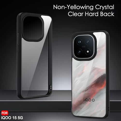Image of TheGiftKart Ultra-Hybrid Shockproof Back Cover Case for iQOO 15 5G | Camera Protection Bump | Hard Back Cover Case for iQOO 15 5G (PC & TPU, Transparent Crystal Clear Back, Black Sides)