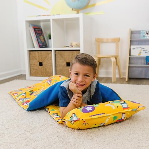 Image of Wildkin Kids Nap Mat with Pillow and Blanket, Preschool Rest Mat