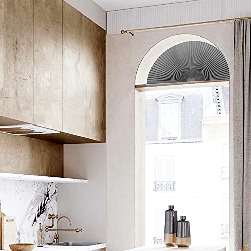 Arch Window Pleated Blinds Easy Cut And Install Pleated Shades Fliterling Linght And Blackout Blinds Grey 72” X 36” (Grey) #TOP5