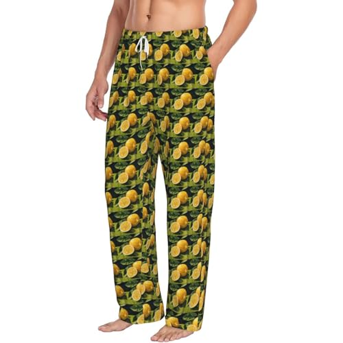 Vêtements de nuit homme imprimé citron pour soirées cocooning
