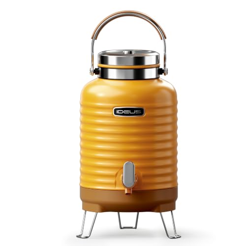 Image of IDEUS Insulated Beverage Dispenser 1.4gal, Drink Container Sunset | All-in-one Vacuum Double Wall Stainless Steel Water Cooler for Camping and Party Leakroof with Handle, Spigot & Stand