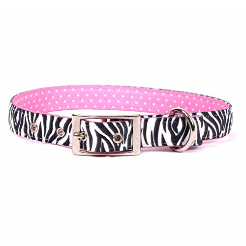 Image of Yellow Dog Design Zebra Black Uptown Dog Collar-Size Small-3 /4 inch Wide and fits Neck Sizes 11 to 14.5 inches