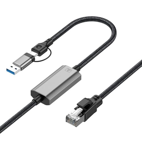 Cable adaptador Gigabit USB-C a Ethernet RJ45 1000m para iPhone 16