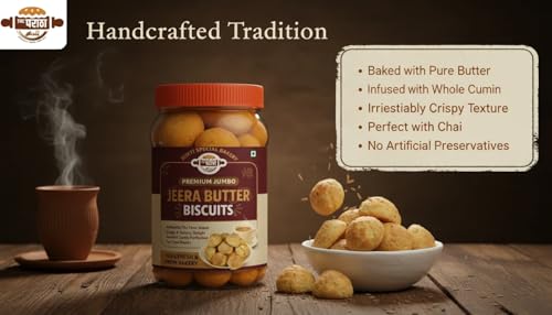 Image of Surti Special Bakery Jeera Butter Biscuits | Freshly Baked Crunchy Jeera Butter | Authentic Tea Time Snack | Crispy & Buttery Delight with Roasted Cumin Seeds (Surti Chatori Pack - 250g)