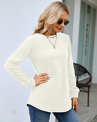 Image of MOLERANI Sweatshirts for Women Casual Long Sleeve Crewneck Shirt Tunic Tops | Pullovers, Soft Lightweight Warm Fabric, Loose Fit, Fall Winter Trendy Clothes, Daily Wear, Workout, Outdoor Outfits