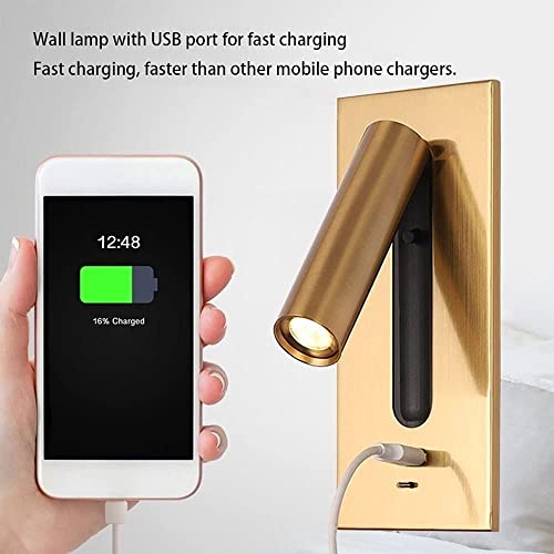 Luz de lectura LED WQHPLMD para habitación con USB ajustable y cuidado visual 5