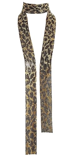 Vanrose Jan Women Sequins Neck Tie Scarf Party Evening Long Thin Skinny Tie Shawls Glitter Sparkle Neckerchief