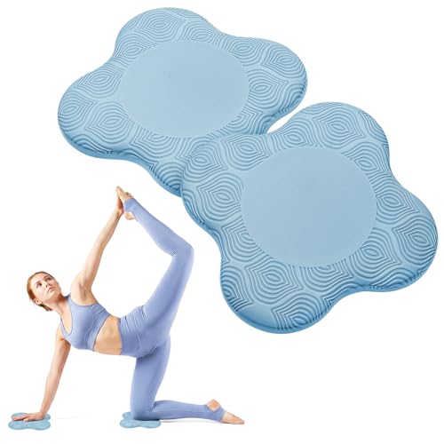 Yoga Knee Pads Set of 2 Extra Soft Non-Slip Yoga Knee Pad Cushion for Knees Elbows Wrists Pilates & Workout Knee Pads for Floor Exercises Kneeling Stretching Fitness Blue