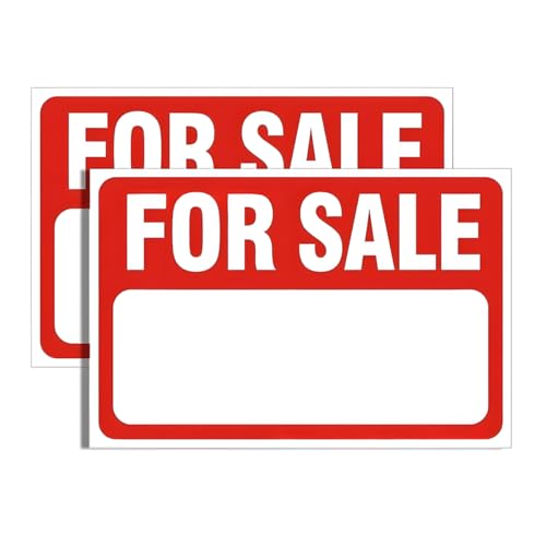 Zpana 2PCS for Sale Sign Car Sticker, 8 x 12 Reflective Self-Adhesive Sale Sign Vehicle Decal with Large Space for Handwriting, Automotive Window Signage for Garage, Fits Most Vehicles