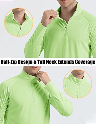 Magcomsen Shirts For Men Fashion Long Sleeve Uv Protection Shirts For Men's Fishing Shirts Big And Tall Athletic Shirts Men Loose Fit Cooling Shirts Light Green #TOP5