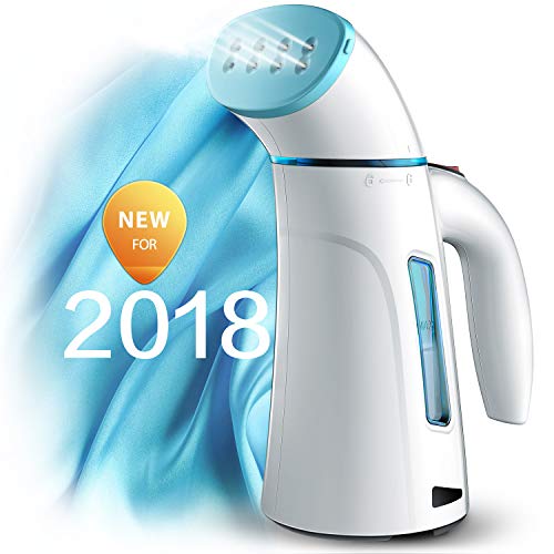 Hilife Steamer Clothes Steamer, Handheld Garment Steamer Clothing, Mini Travel Steamer Fabric Steam Iron 240ml Big Capacity Automatic Shut-Off Safety Protection (Light Blue)
