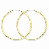 Metal: Oro de 14 K 14 K Amarillo Oro 30 mm x 1,5 mm redondo Endless pendientes de aro