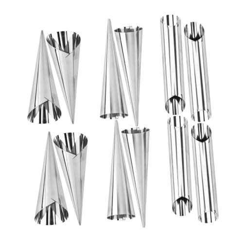 AUTSUPPL 12pcs Cream Horn Moulds Croissant Baking Forms Reusable Cone Shapes for Desserts Appetizers for Savory Treats
