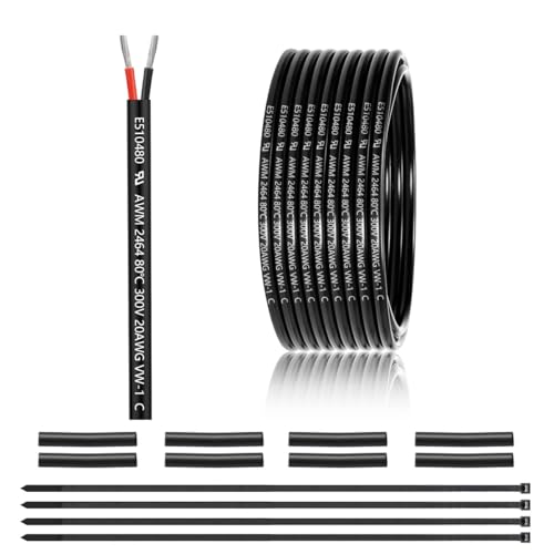 20 Gauge 2 Conductor Electrical Wire 25FT UL 2464 20 AWG 2 Wire Cable