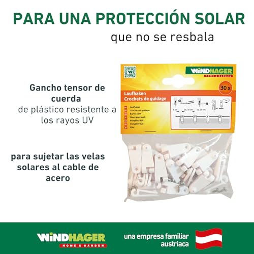 Gancho para fijar el toldo de cuerda Windhager 30 piezas para sujeción exterior 6