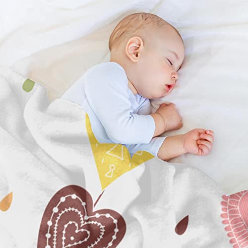 Couverture douce et confortable en polaire de microfibre supérieure, imprimé cœurs - 7