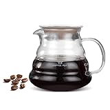 Kaffeekanne aus Glas, 500 ml Kaffeekanne aus eingedicktem Glas, wärmebeständiger Kaffee- und Teetropftopf, Wasserkocher, Barzubehör