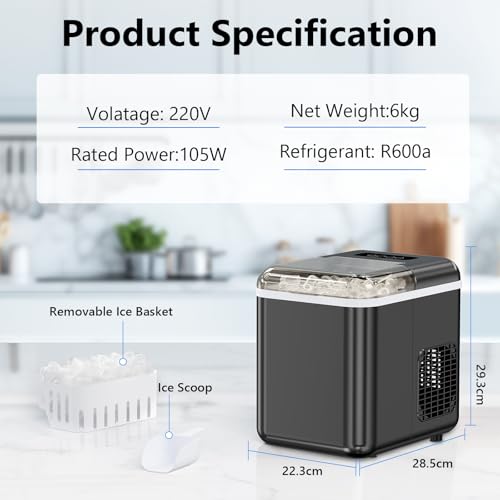 Eiswürfelmaschine Klein 15kg/24h,Mobile APP-Steuerung,9 Eiswürfel in 6-8 Min,mit Eisschaufel 2 Größen,Eiswürfelbereiter Automatische Reinigung,Ice Maker für Zuhause/Küche/Camping/Bar. 9 Eiswürfelmaschine Klein 15kg/24h,Mobile APP-Steuerung,9 Eiswürfel in 6-8 Min,mit Eisschaufel 2 Größen,Eiswürfelbereiter Automatische Reinigung,Ice Maker für Zuhause/Küche/Camping/Bar.