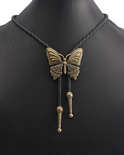 Image of GelConnie Native American Bolo Tie Rodeo Cowboy Leather Necktie Western Necklace Costume Accessories for Men,Women