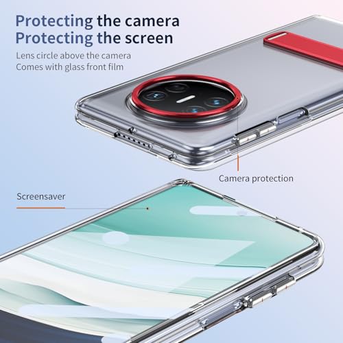 Coque Huawei Mate X5 rouge transparente avec protège-écran